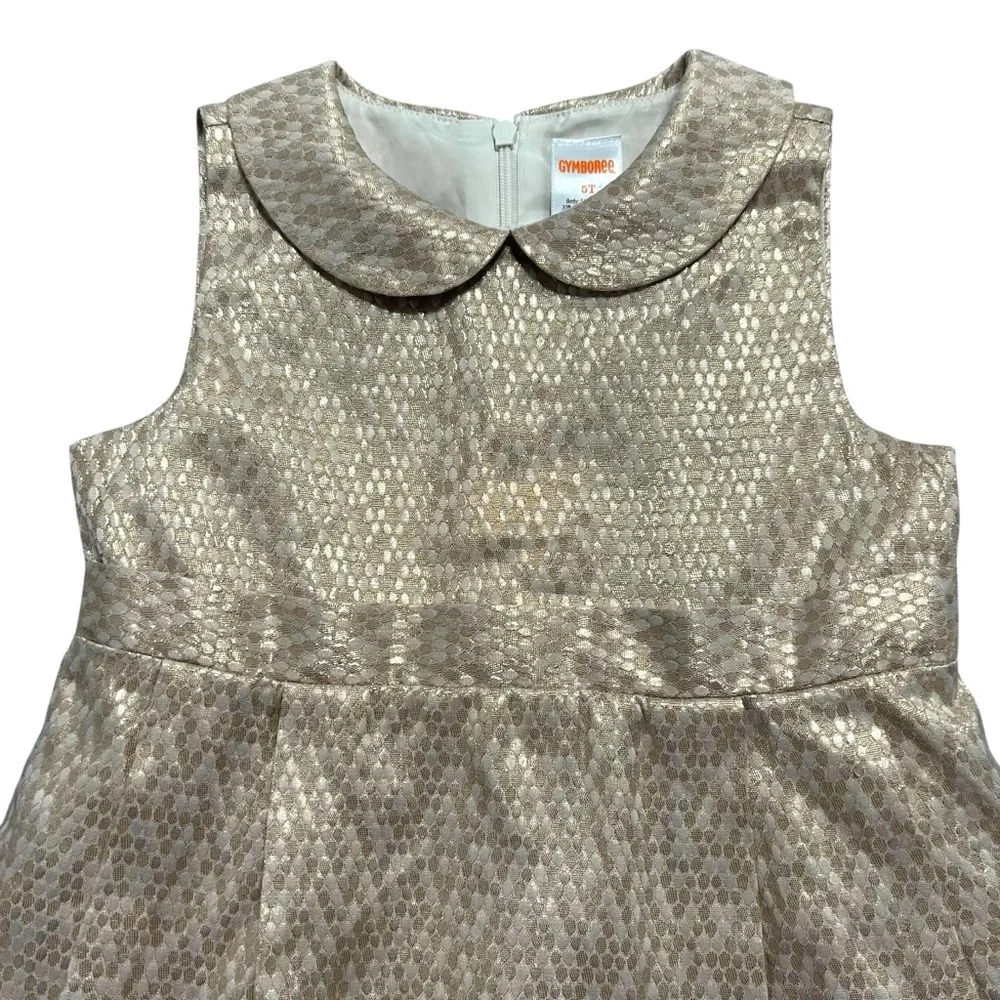 Gymboree 5T Champagne Gold Metallic Special Occasion Dress